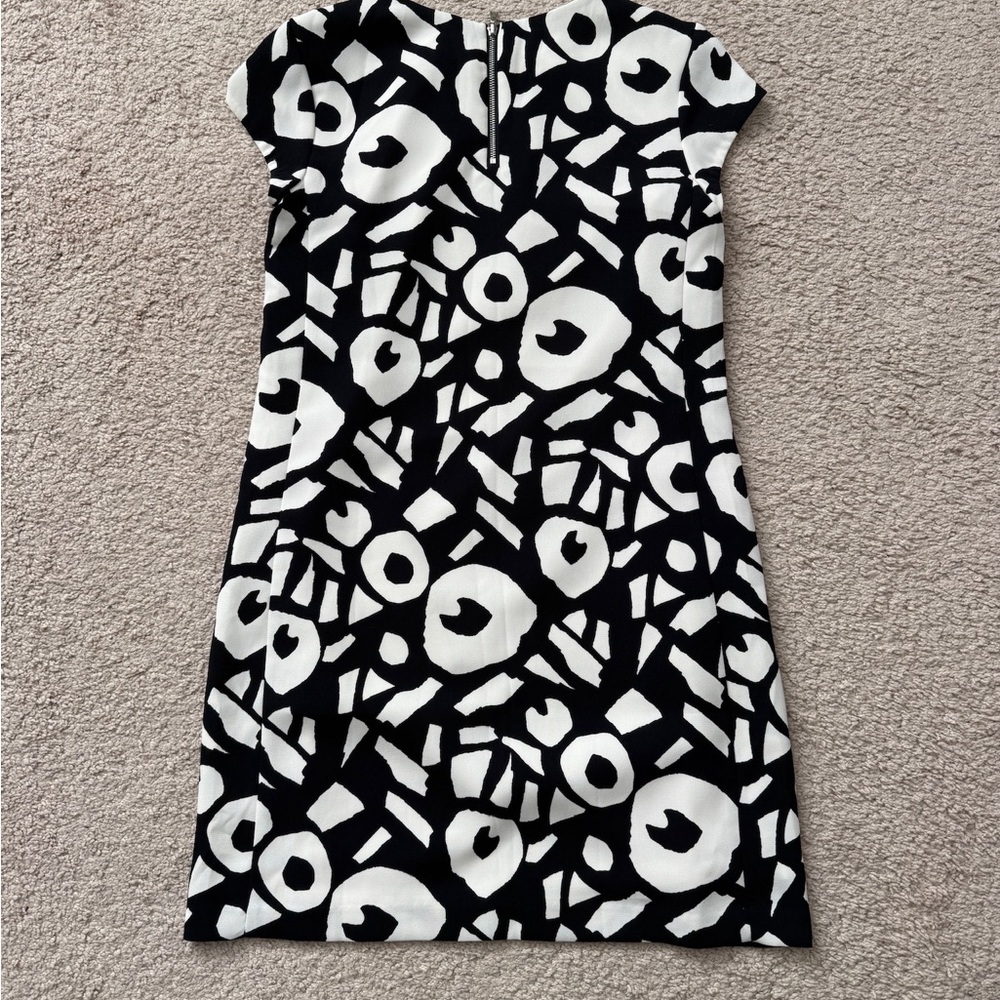 LOFT Dark Navy and White Abstract Mini Dress